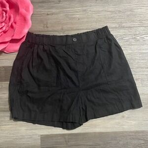 LOFT OUTLET Womens Sz XL Linen Blend Black Shorts Pockets‎ Summer